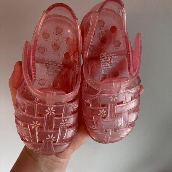 Baby Gap Jelly Sandal Pink with Daisy Size 6 - Picture 5 of 7